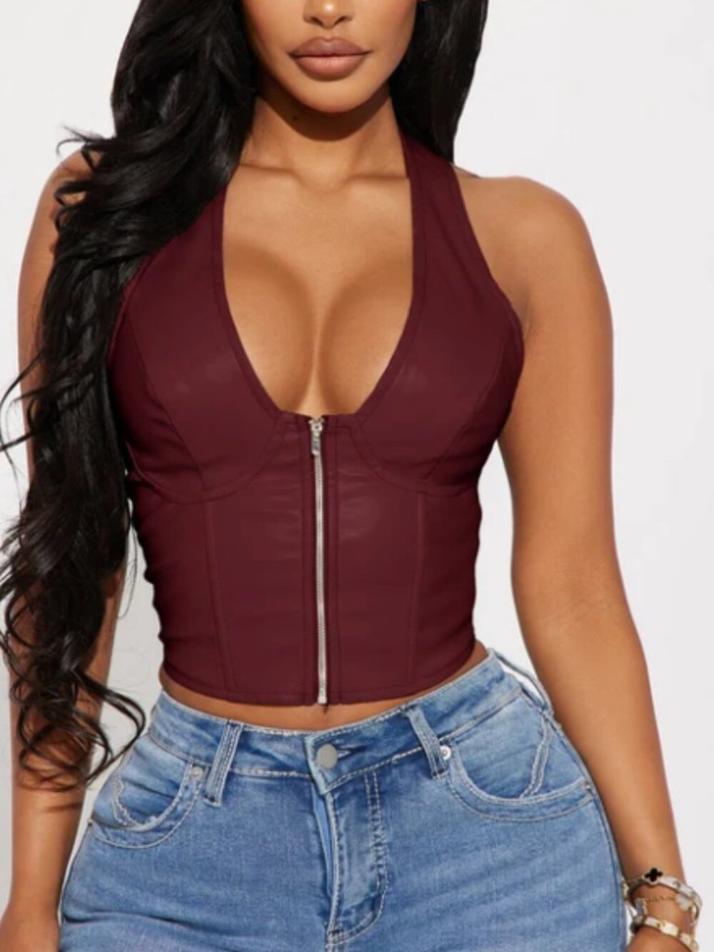 Giulia PU Halter Top